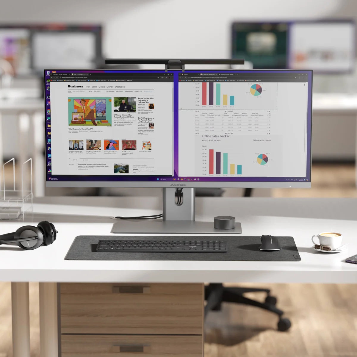 Edge 40" Ultrawide QHD Monitor Ultimate Home Workspace Kit - Space Grey