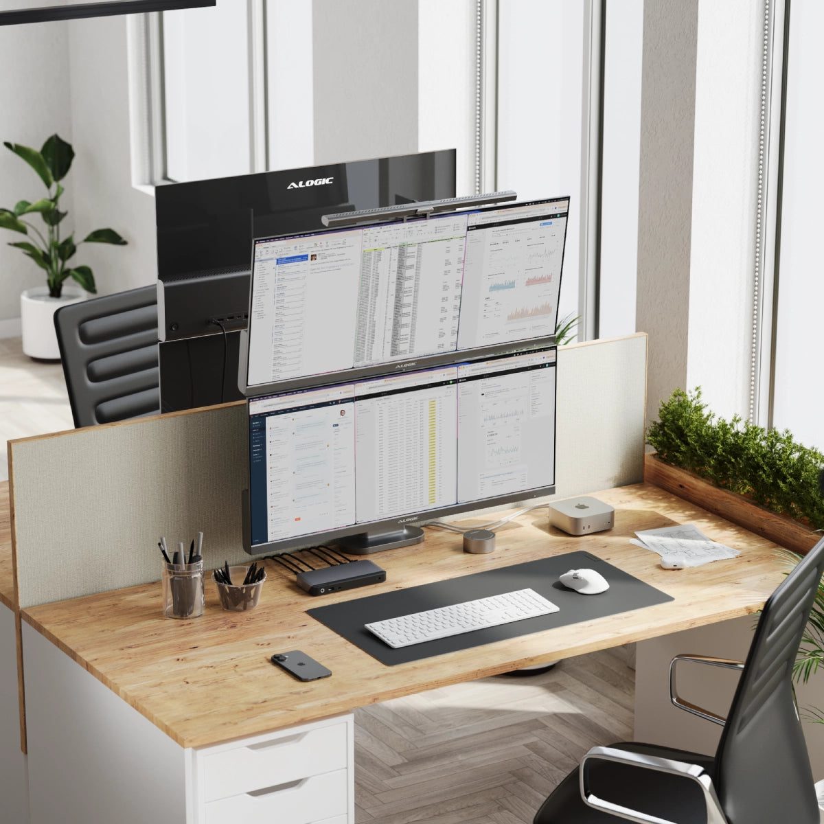 Edge 34" Ultrawide QHD 4K Monitor Elevate Home Office Kit - Space Grey