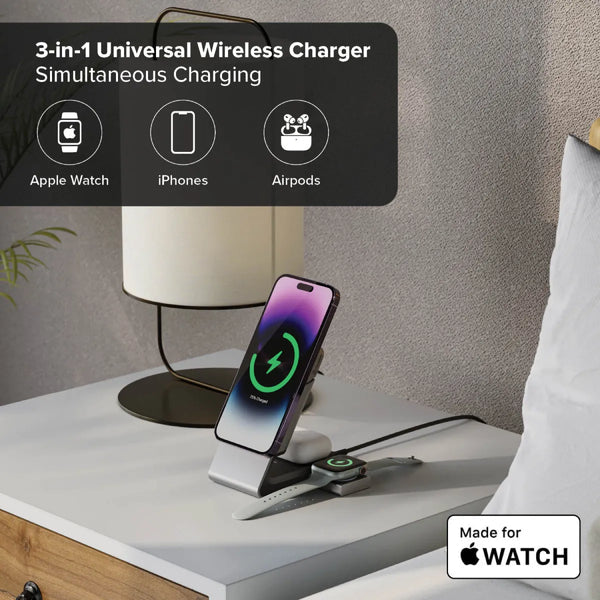 Matrix 3-In-1 Universal Magnetic Charging Dock with Apple Watch Charger