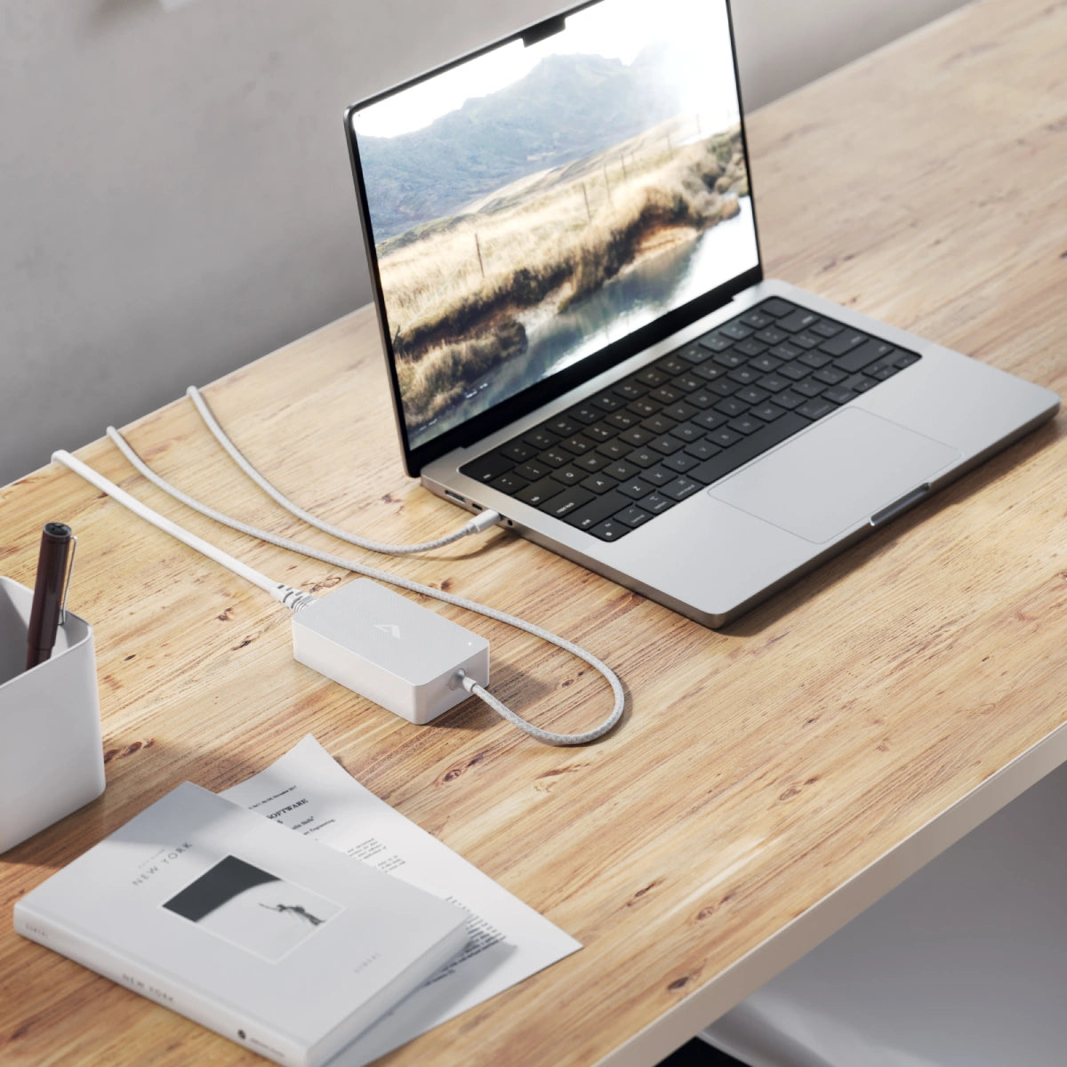 Rapid Power 65W Inline GaN Charger with Detachable Power Cord