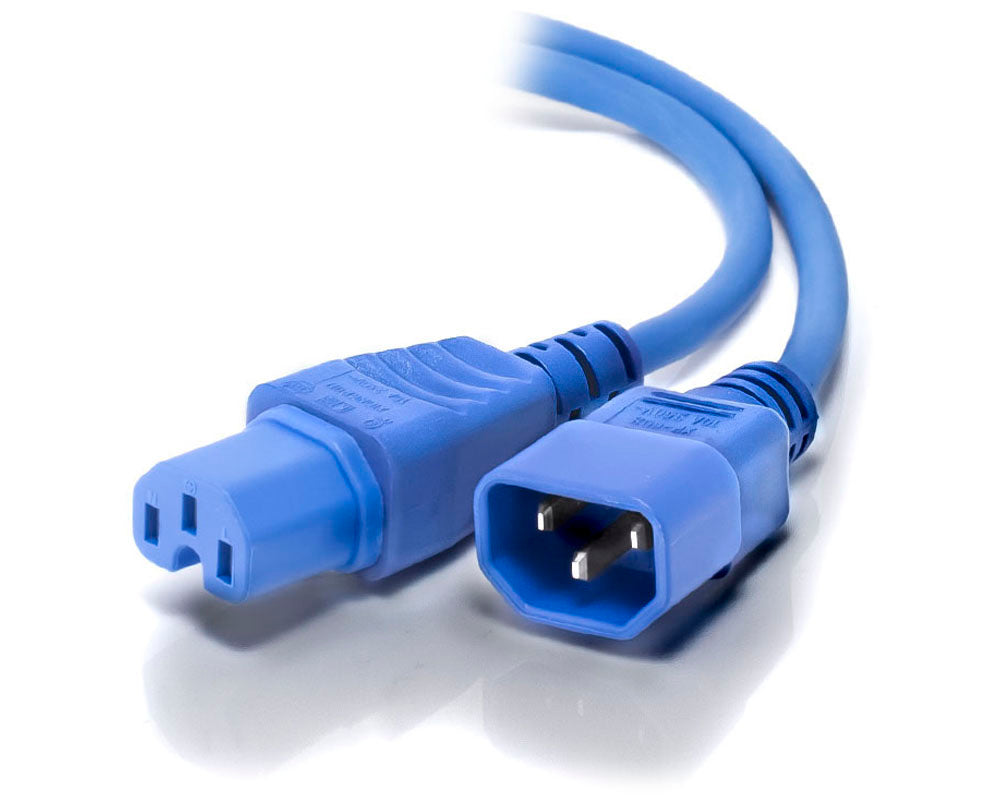 Buy IEC C14 to IEC C15 High Temperature - Male to Female - 1m - Blue ...
