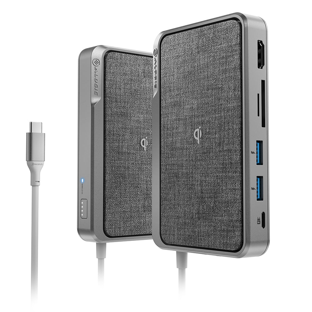 USB-C Dock Wave ALL-IN-ONE USB-C Hub with Power Delivery, Power Bank Wireless Charger