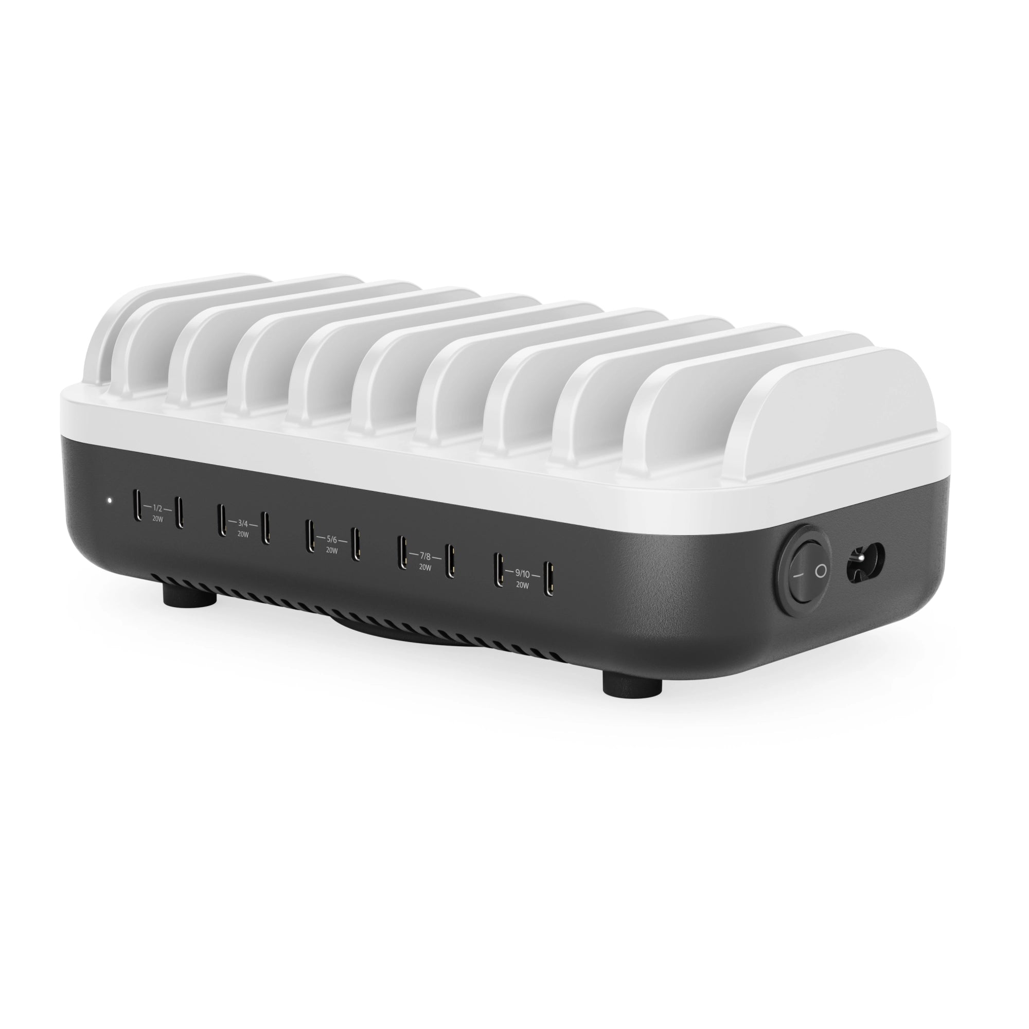 Powerfin 10 Port 100w USB-C Desktop Charging Station