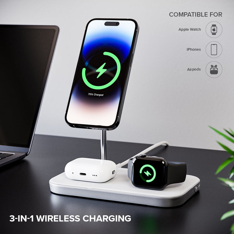 Buy MagSpeed 3-in-1 Wireless 15W Charging Station online at Alogic