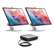Clarity Fold Touch 32" 4K UHD Monitor with 65W Power Delivery, Webcam, Touchscreen & Fold Stand (Pack of 2) + Dual 4K Universal Docking Station - HDMI Edition