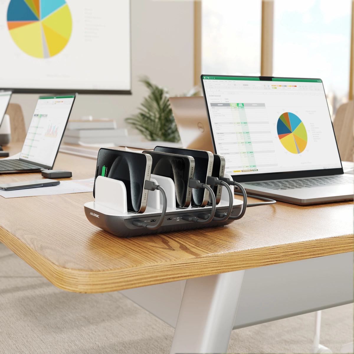 7 Port USB-C Desktop Charging Station – 80W