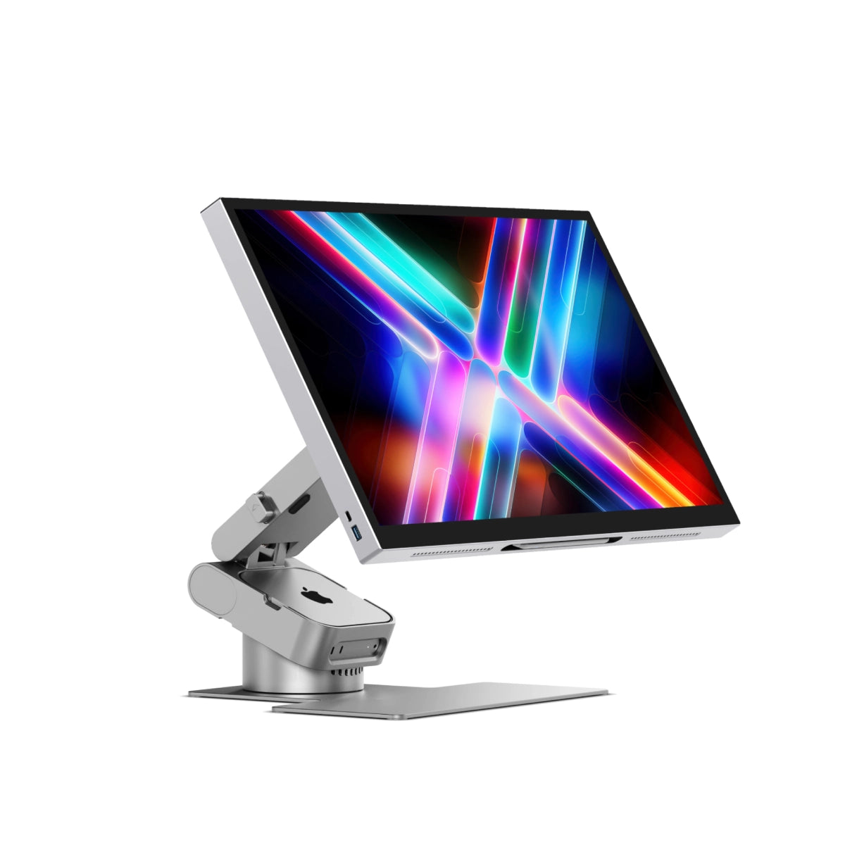 Aspekt 27" Touch Ultimate Home Office Kit with Mac Mini Omni Fold Stand - Silver