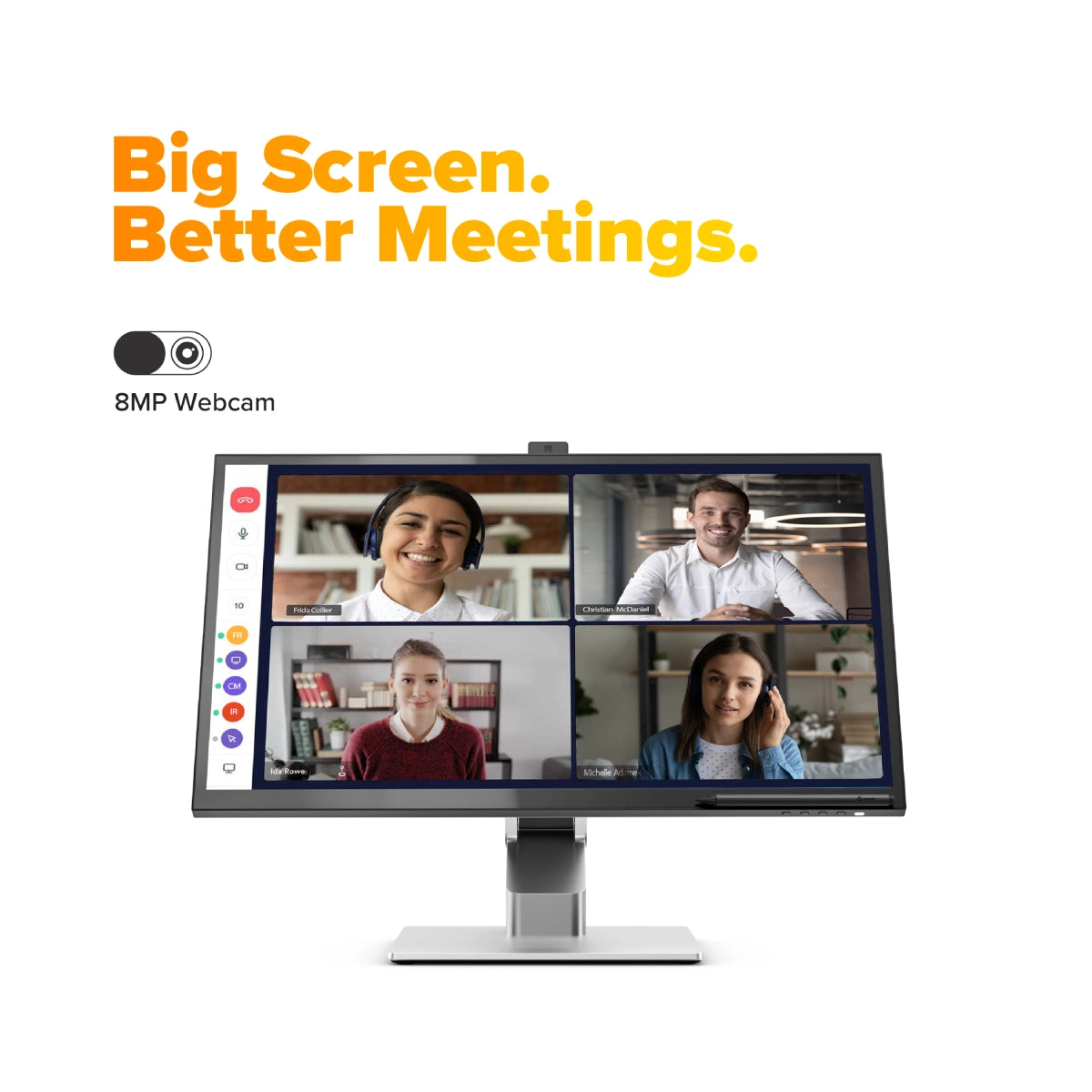 Clarity Fold Touch 27" 4K UHD Monitor with 65W Power Delivery, Webcam, Touchscreen & Fold Stand