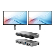 Clarity Max 32" UHD 4K Monitor with USB-C Power Delivery (Pack of 2) + DX2 Dual 4K Display Universal Docking Station _ with 65W Power Delivery