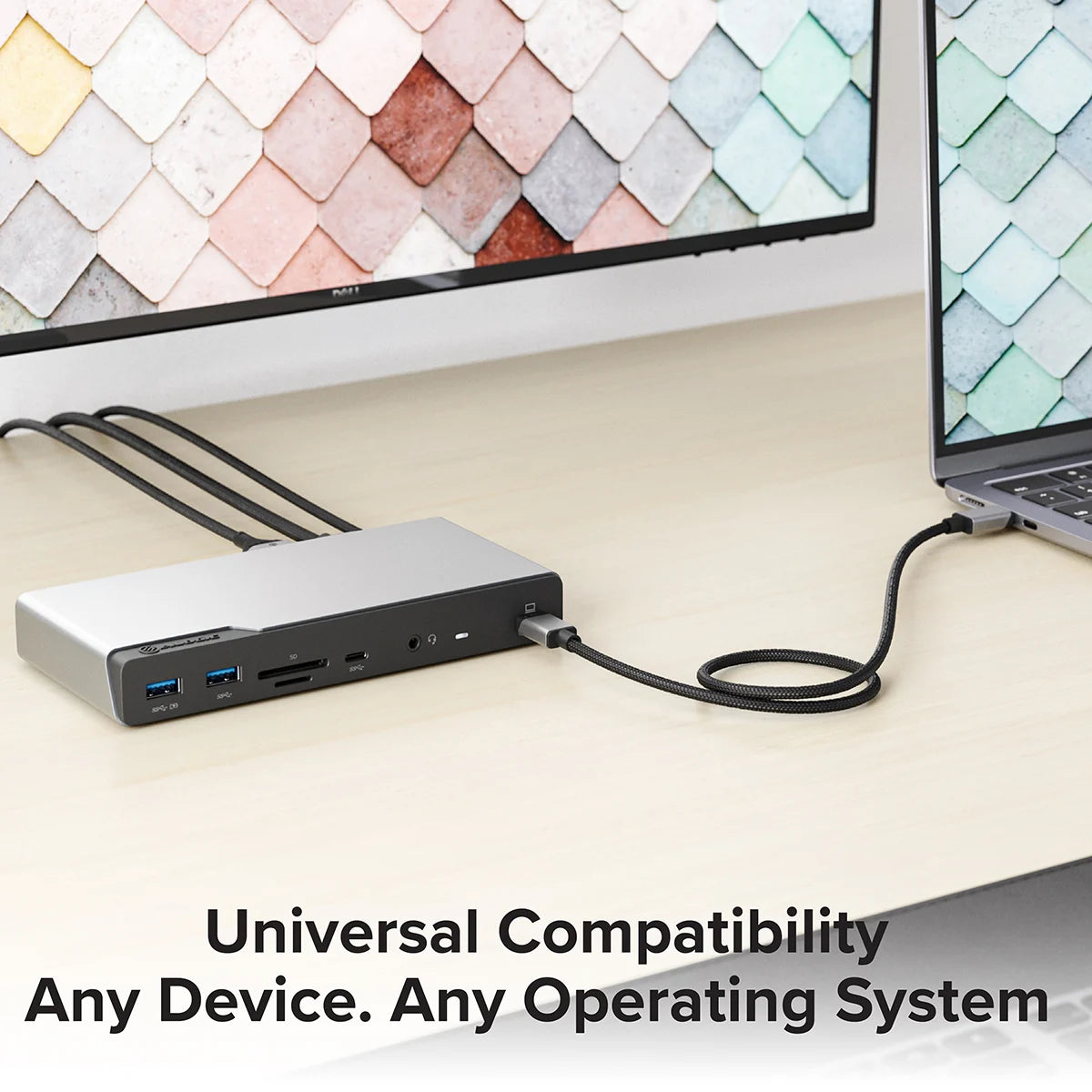 DV4 Universal Quad Display Docking Station with 100W Power Delivery - Power Adapter Included