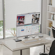 Edge 34" Ultrawide Dual QHD Monitor Elevate Home Office Kit - Silver