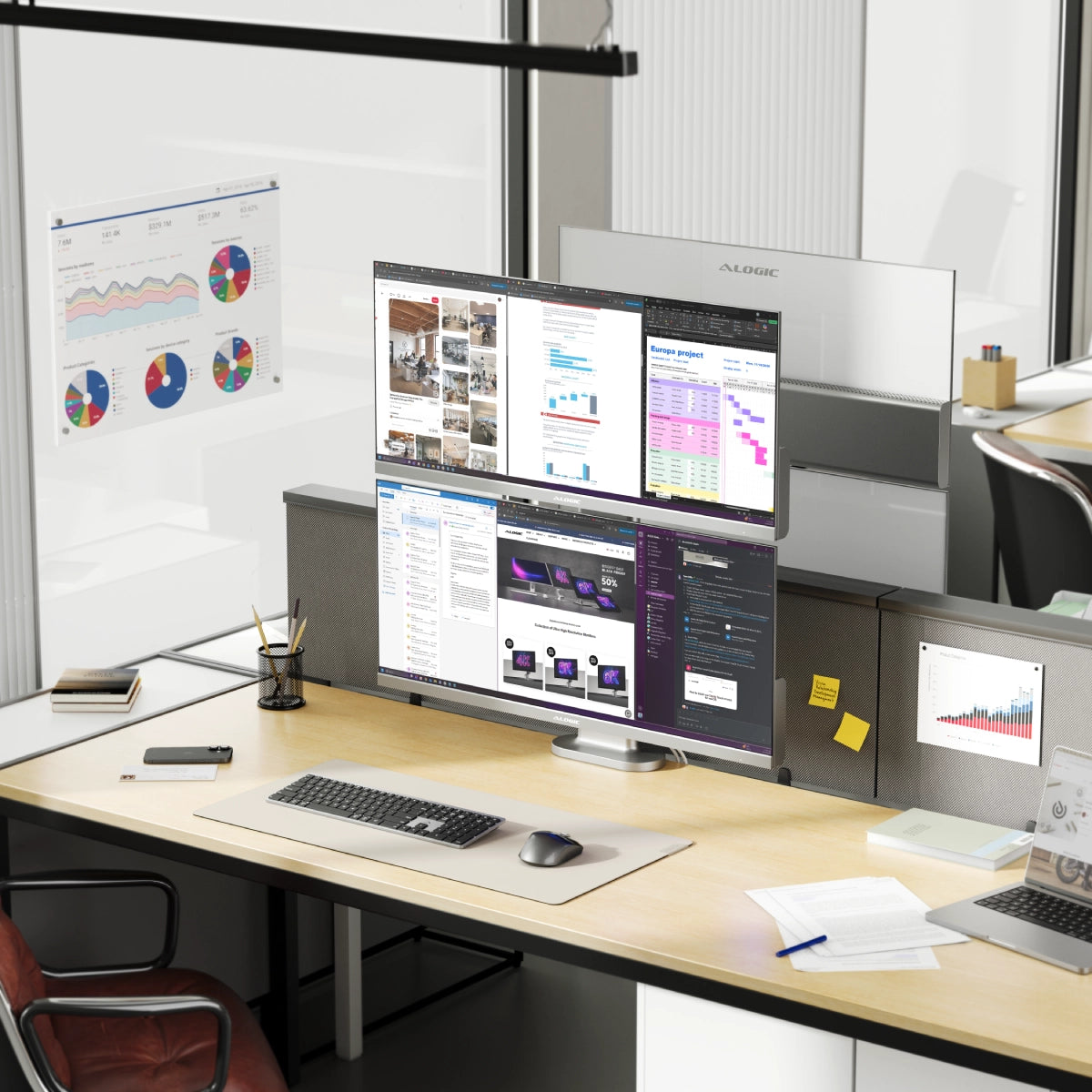 Elevate Dual Vertical Monitor Stand for 34" Edge Monitors