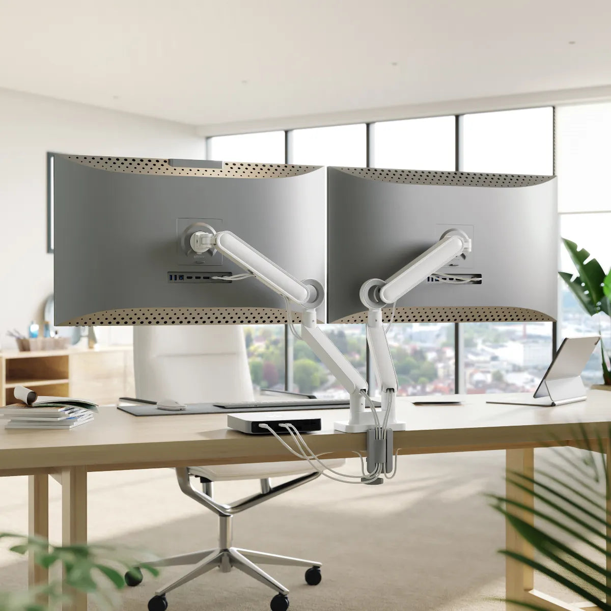 Glide Flexible Double Monitor Arm