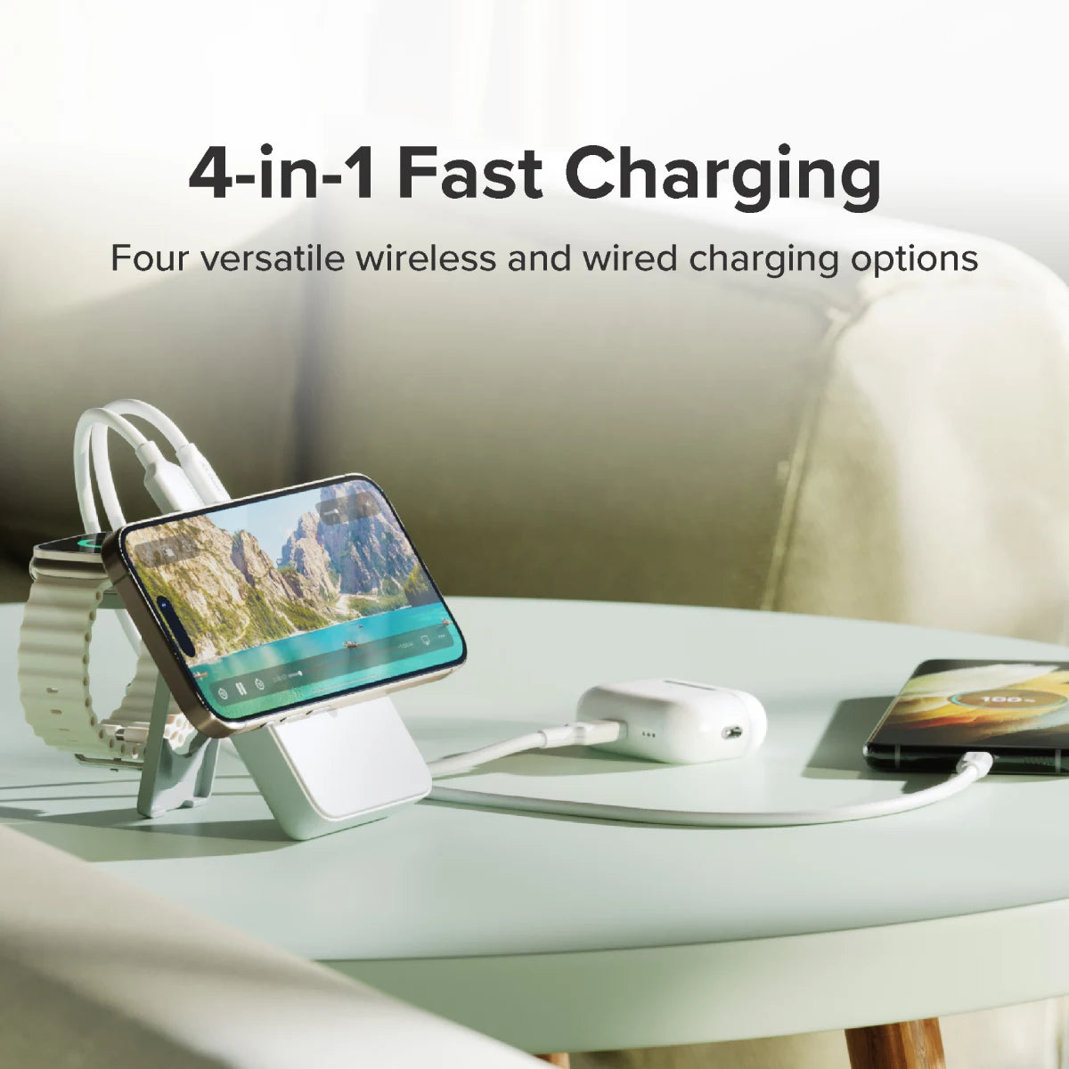 Lift 4-in-1 MagSafe Compatible Wireless Charging 10000mAh Power Bank - Pack of 4