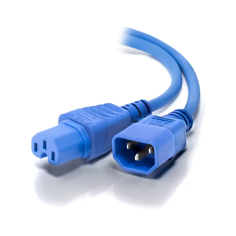 IEC C14 to IEC C15 High Temperature - Male to Female - 0.5m - Blue