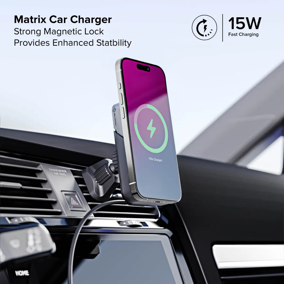 Matrix+ Flow 3-in-1 Charging Dock with Wireless 5000mAH Power Bank and Car Charger Cradle