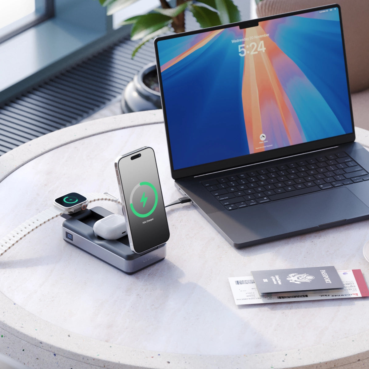 Roam 21,000mAh 6-in-1 Power Bank with Qi2 Fast Wireless and 100W USB-C Laptop Charging